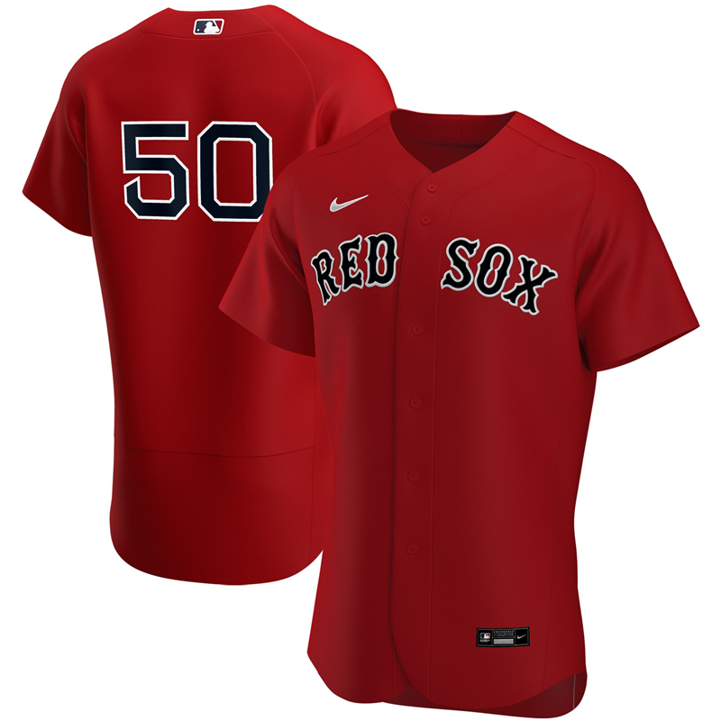 2020 MLB Men Boston Red Sox #50 Mookie Betts Nike Red Alternate 2020 Authentic Player Team Jersey 1